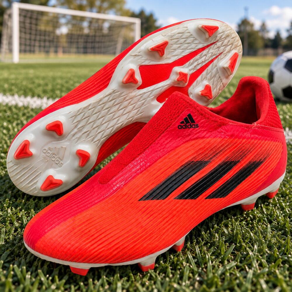 adidas X Speedflow.3 Laceless FG Soccer Cleats Youth Size 4 Red Black FY3257